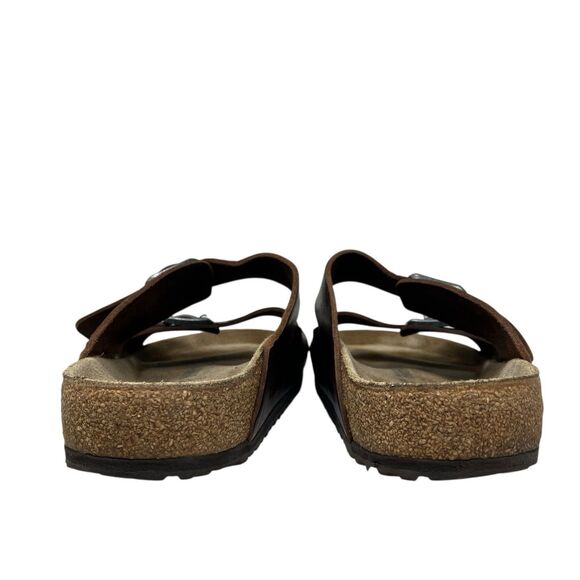 Birkenstock Arizona Mens 10 Brown Oiled Grip Leather 2 Strap Sandal Cork Footbed